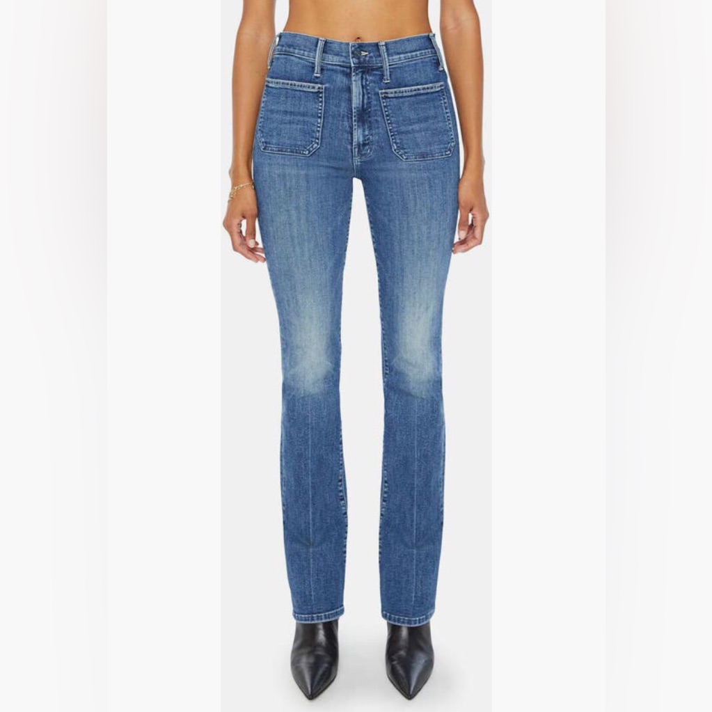 Nwt $268 Mother The Insider Sneak High Waist Bootcut Jeans In Caving In-Size 31